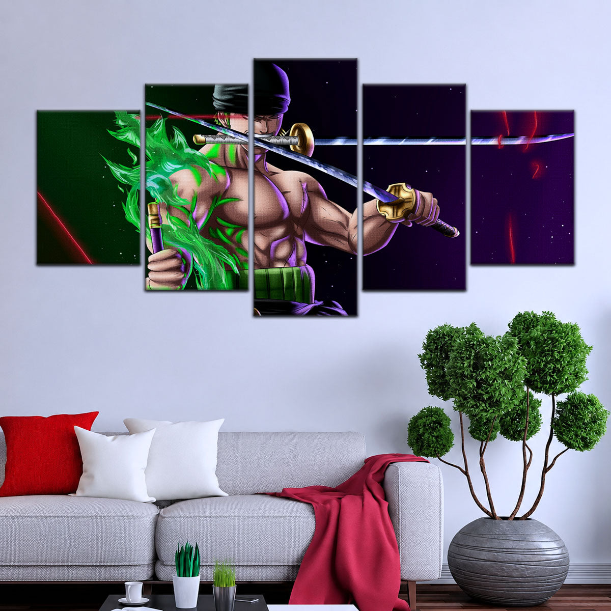 One Piece Canvas Wall Art - OP5081 - Roronoa Zoro Three Sword Style