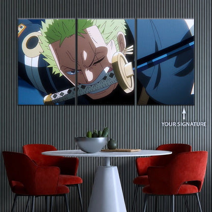 One Piece Canvas Wall Art - OP5082 - Roronoa Zoro Three Sword Style