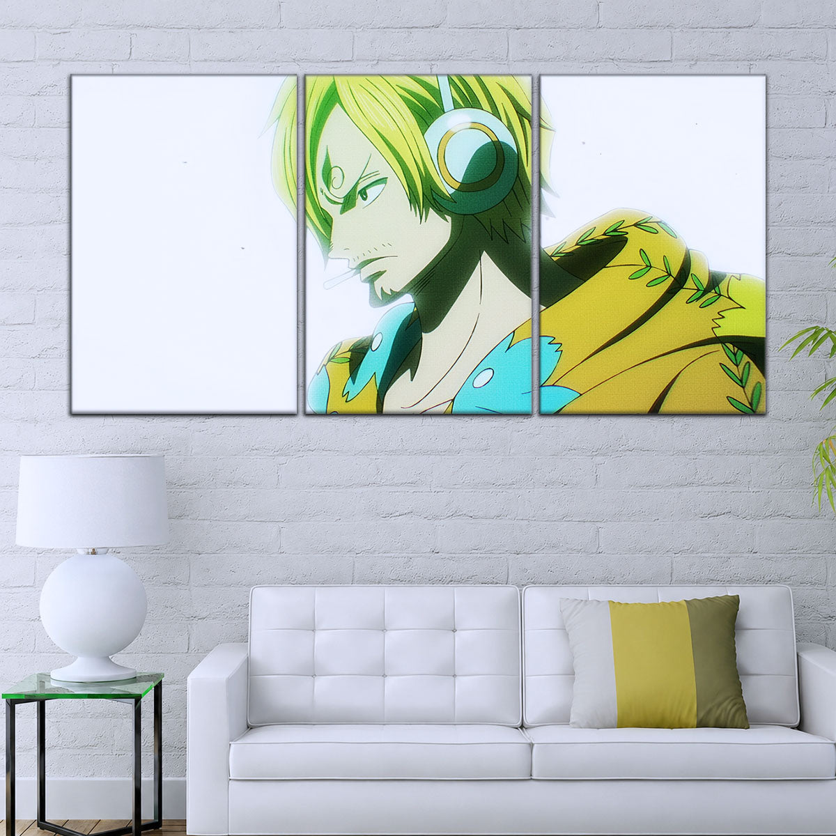 One Piece Canvas Wall Art - Sanji Ultra 5 Piece Split Panel Anime Poster - Framed Ready to Hang Living Room & Man Cave Decor - OP5087