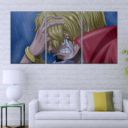 One Piece Canvas Wall Art - Sanji Whole Cake 5 Piece Split Panel Anime Poster - Framed Ready to Hang Living Room & Man Cave Decor - OP5088