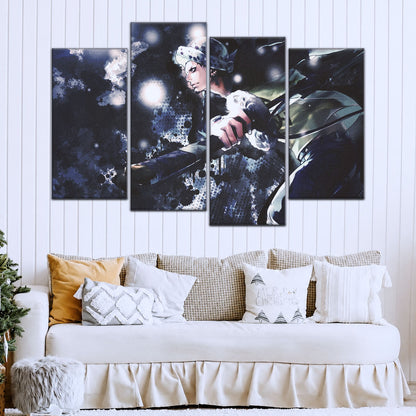 One Piece Canvas Wall Art - Trafalgar Law Room Shambles 5 Piece Split Panel Anime Poster - Framed Ready to Hang Living Room & Man Cave Decor - OP5090