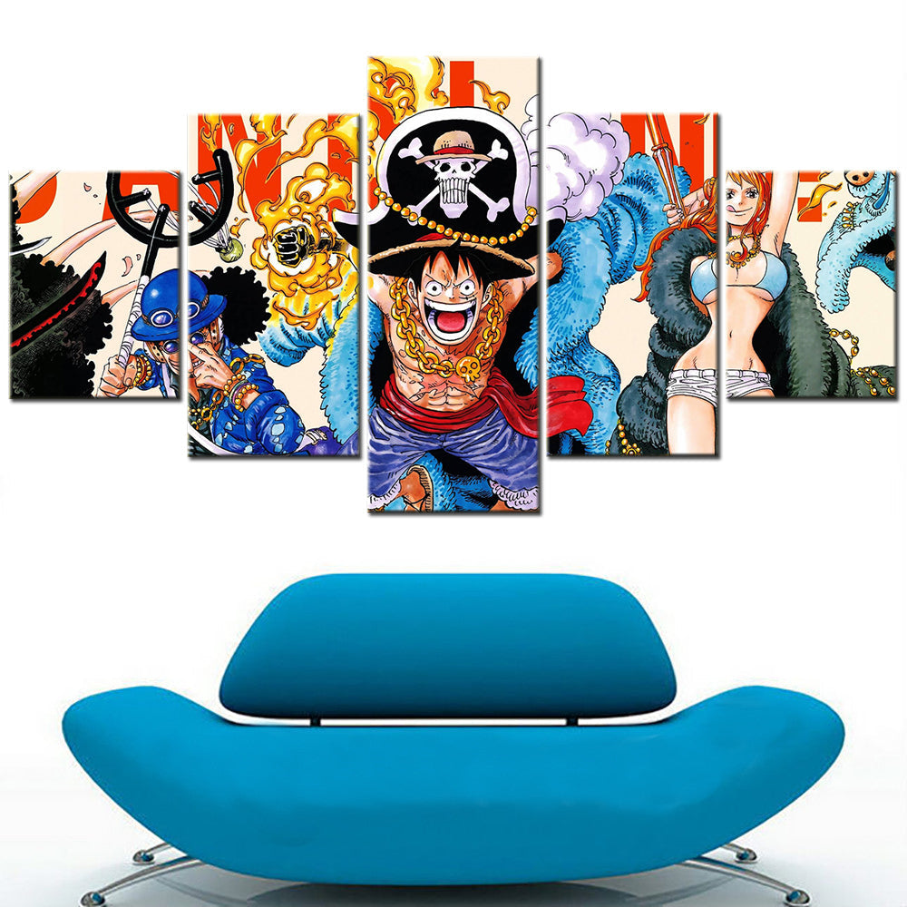 One Piece Canvas Wall Art - OP5100 - Monkey D. Luffy - Nami - Sabo