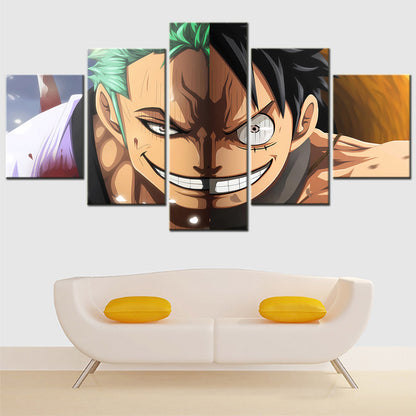One Piece Canvas Wall Art - OP5112 - Monkey D. Luffy - Roronoa Zoro Three Sword Style