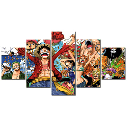 One Piece - 5 Pieces Wall Art - Monkey D. Luffy - Roronoa Zoro - Nami - Nico Robin - Printed Wall Pictures Home Decor - One Piece Poster - One Piece Canvas