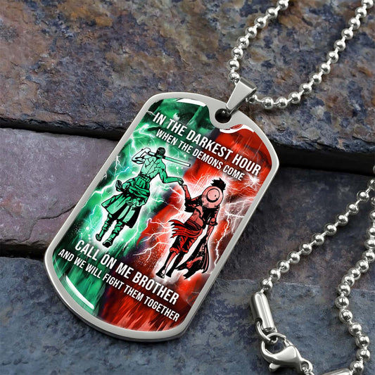 One Piece - OPDL002 - Call On me Brother - Monkey D. Luffy - Roronoa Zoro - One Piece Dog Tag - Military Ball Chain - Luxury Dog Tag