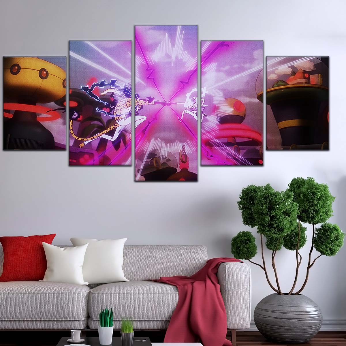 One Piece Wall Art - OP5001 - Monkey D. Luffy Gear 5 Vs Rob Lucci - One Piece Poster - One Piece Canvas