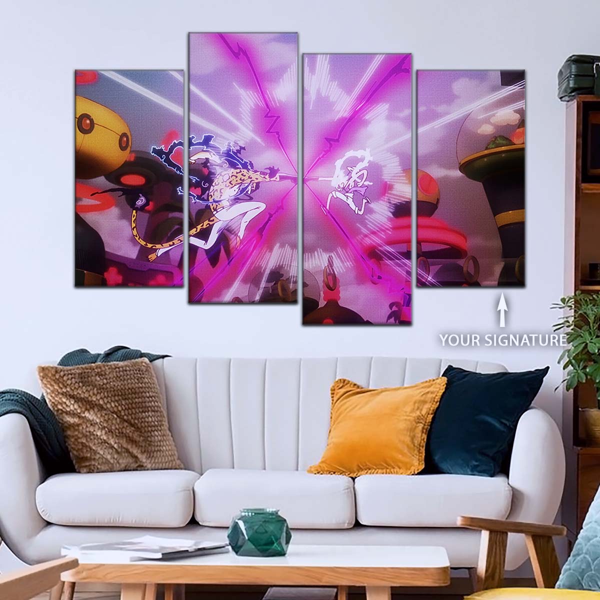 One Piece Wall Art - OP5001 - Monkey D. Luffy Gear 5 Vs Rob Lucci - One Piece Poster - One Piece Canvas
