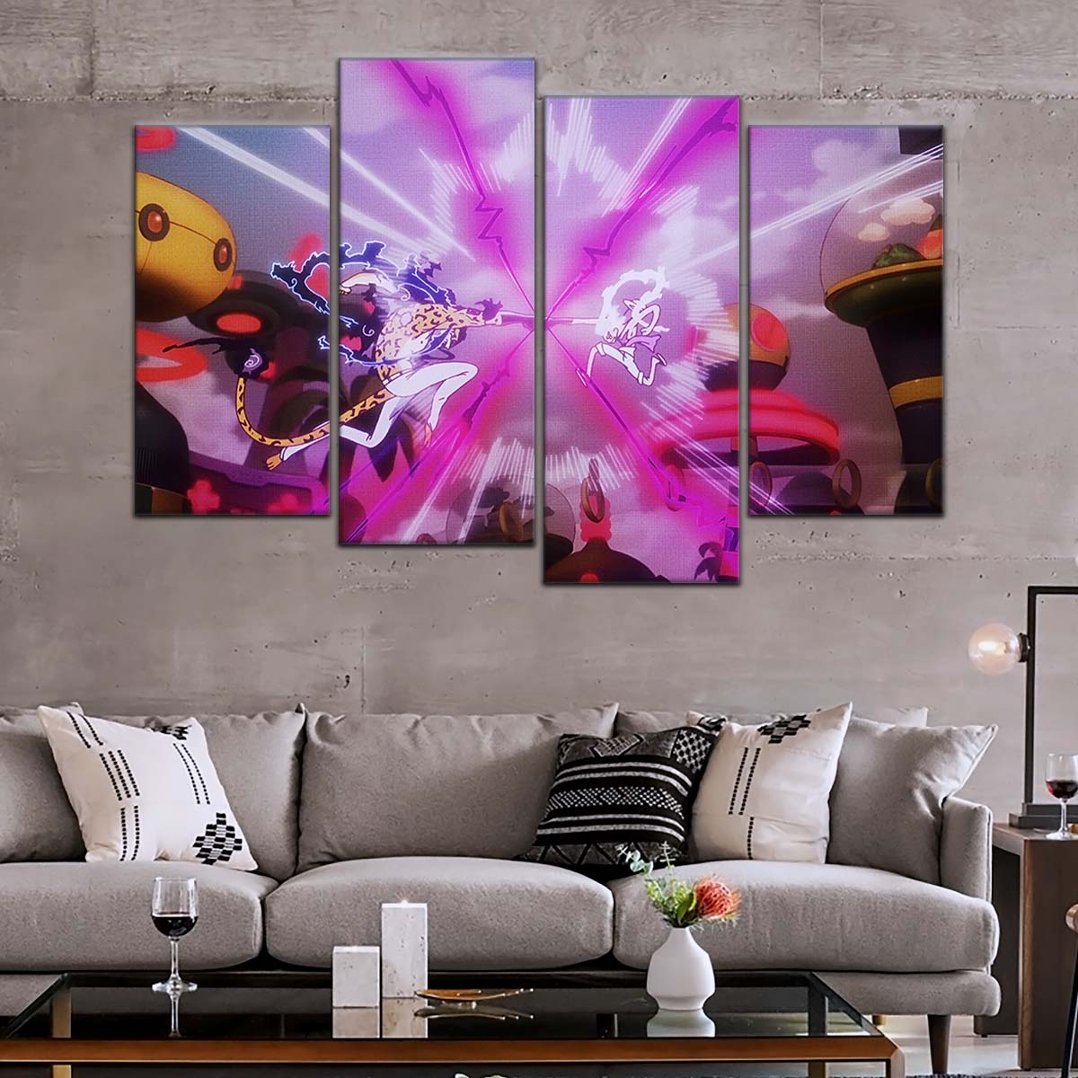 One Piece Wall Art - OP5001 - Monkey D. Luffy Gear 5 Vs Rob Lucci - One Piece Poster - One Piece Canvas