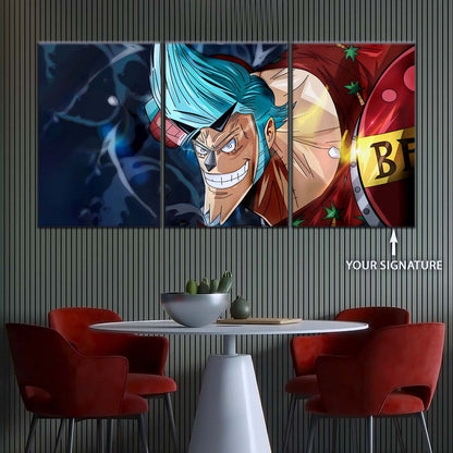 One Piece Wall Art - OP5002 - Blue Hair Franky - One Piece Poster - One Piece Canvas