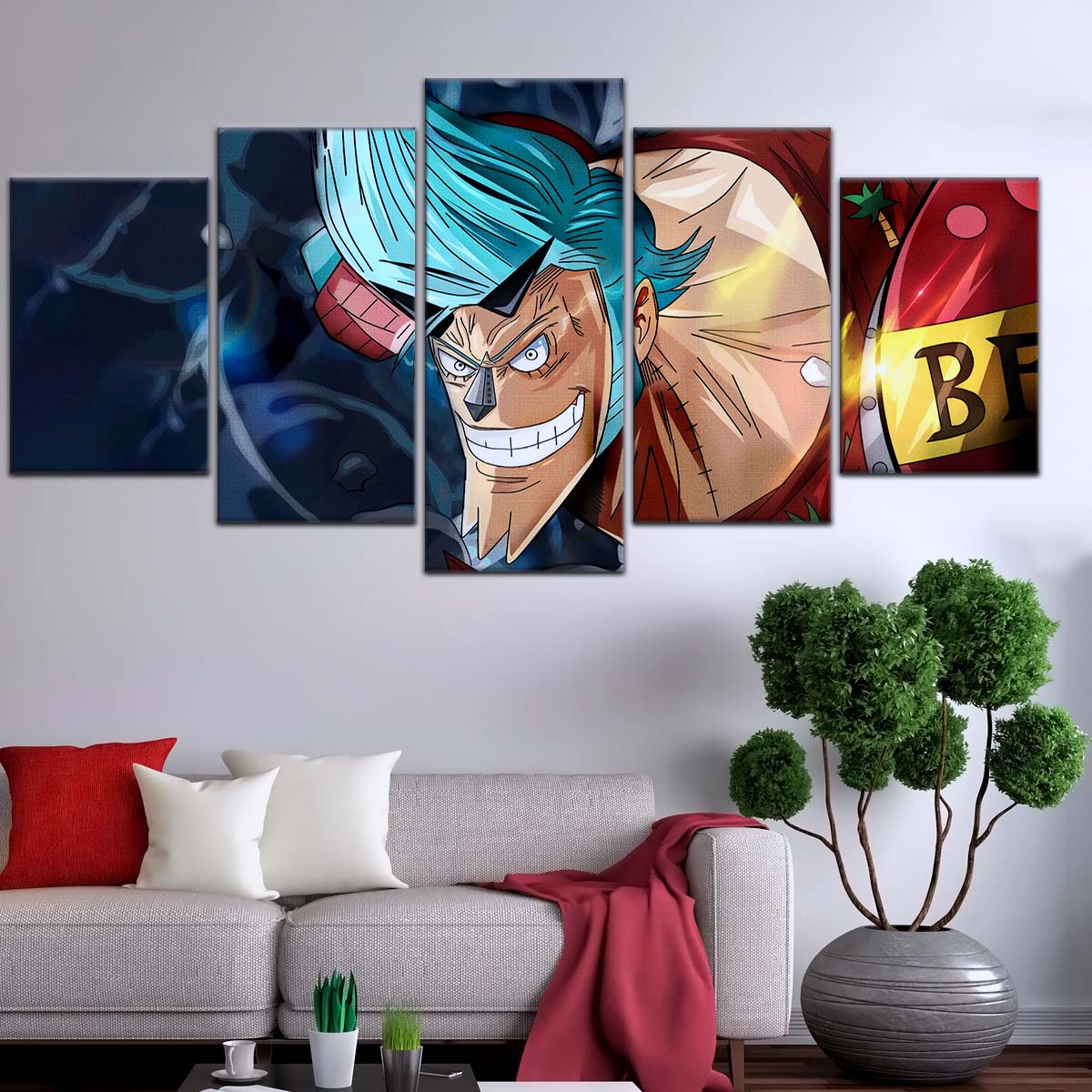 One Piece Wall Art - OP5002 - Blue Hair Franky - One Piece Poster - One Piece Canvas