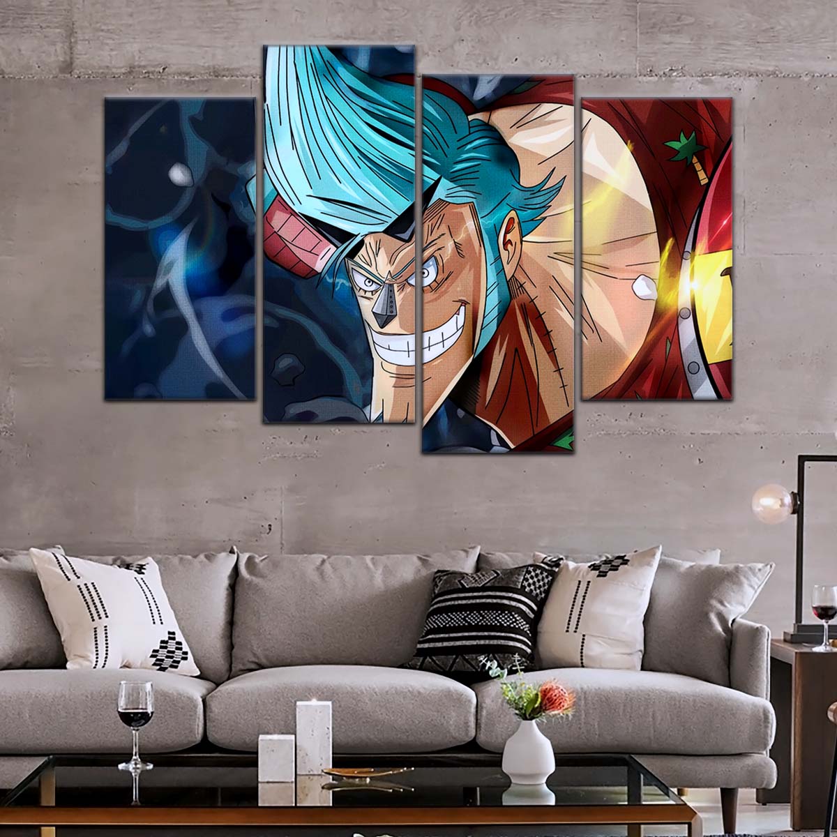 One Piece Wall Art - OP5002 - Blue Hair Franky - One Piece Poster - One Piece Canvas