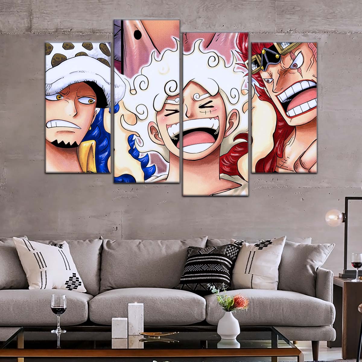 One Piece Wall Art - OP5009 - Eustass Kid Gear 5 - Monkey D. Luffy - Trafalgar Law - One Piece Poster - One Piece Canvas