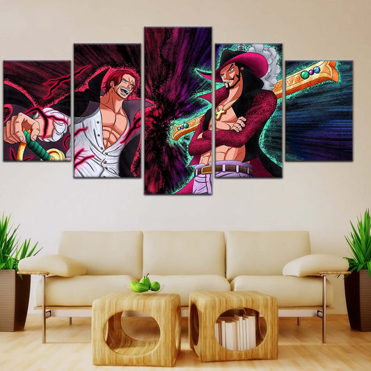 One Piece Wall Art - OP5021 - Dracule Mihawk Vs. Shanks - One Piece Poster - One Piece Canvas
