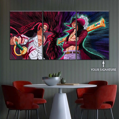 One Piece Wall Art - OP5021 - Dracule Mihawk Vs. Shanks - One Piece Poster - One Piece Canvas
