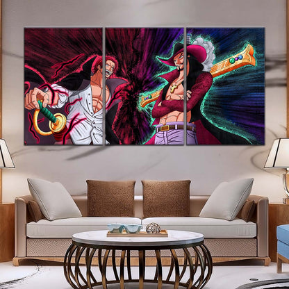 One Piece Wall Art - OP5021 - Dracule Mihawk Vs. Shanks - One Piece Poster - One Piece Canvas
