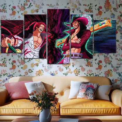 One Piece Wall Art - OP5021 - Dracule Mihawk Vs. Shanks - One Piece Poster - One Piece Canvas