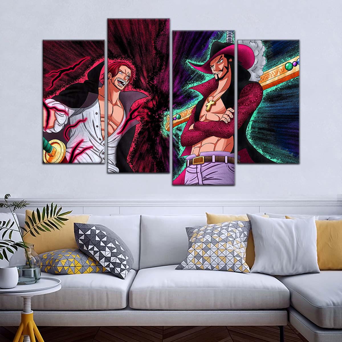 One Piece Wall Art - OP5021 - Dracule Mihawk Vs. Shanks - One Piece Poster - One Piece Canvas