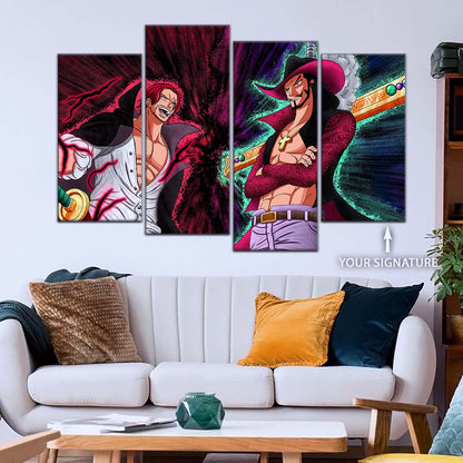 One Piece Wall Art - OP5021 - Dracule Mihawk Vs. Shanks - One Piece Poster - One Piece Canvas