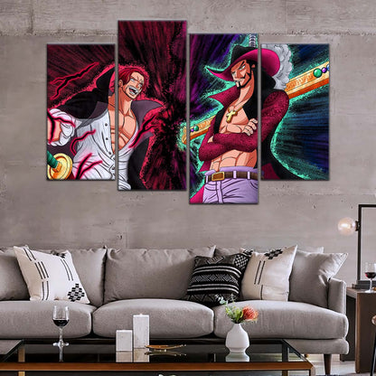 One Piece Wall Art - OP5021 - Dracule Mihawk Vs. Shanks - One Piece Poster - One Piece Canvas