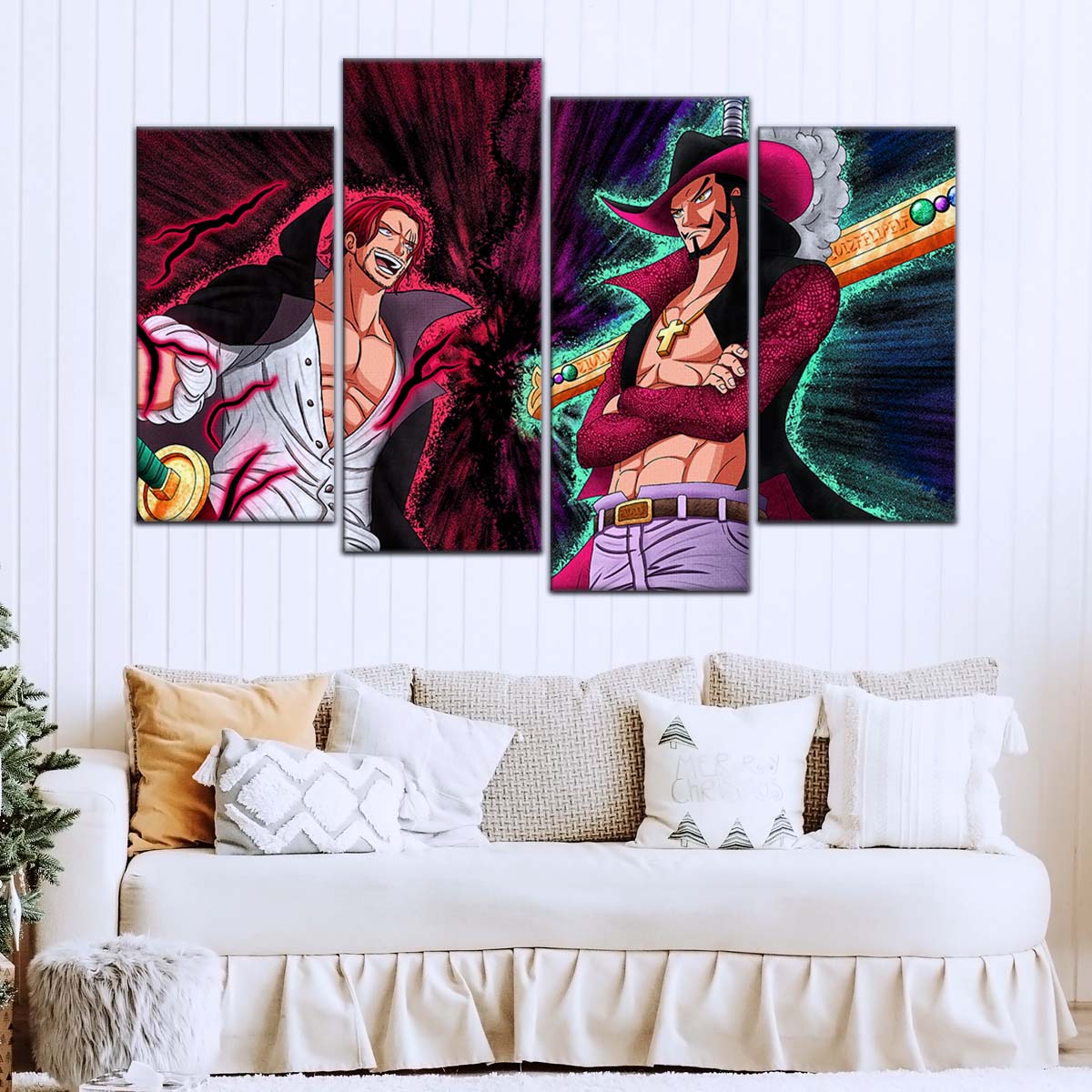 One Piece Wall Art - OP5021 - Dracule Mihawk Vs. Shanks - One Piece Poster - One Piece Canvas