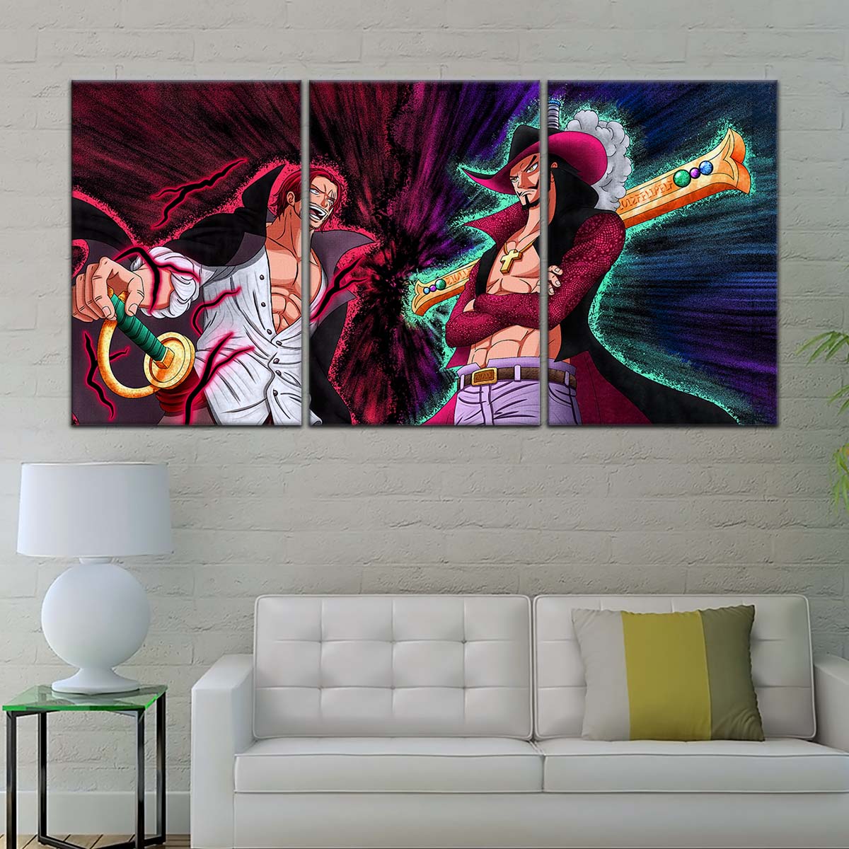 One Piece Wall Art - OP5021 - Dracule Mihawk Vs. Shanks - One Piece Poster - One Piece Canvas