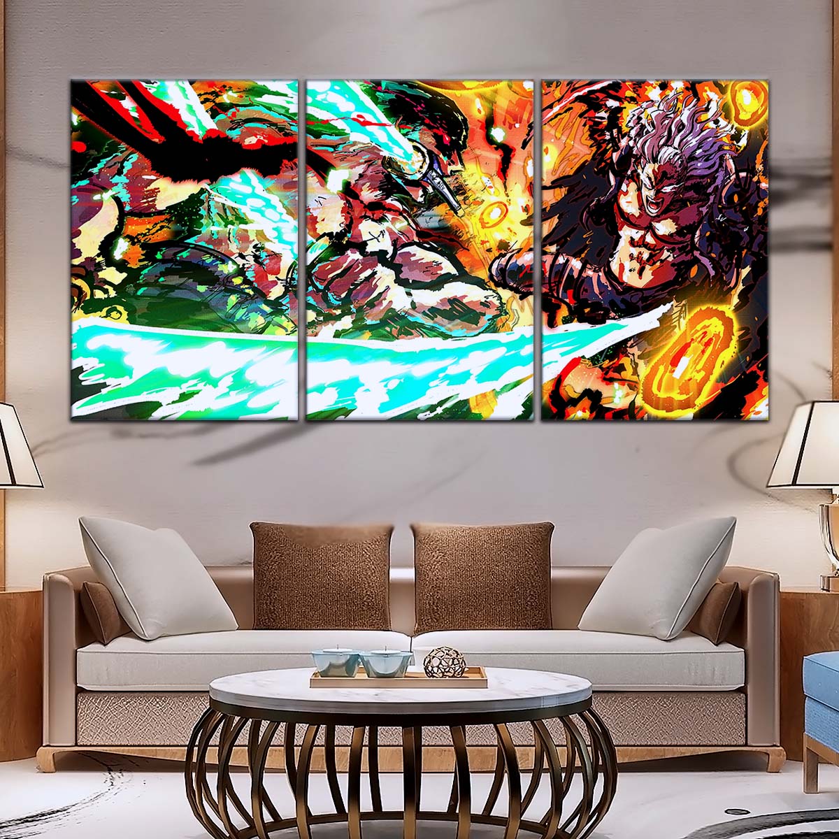 One Piece Wall Art - OP5023 - Roronoa Zoro vs King - One Piece Poster - One Piece Canvas