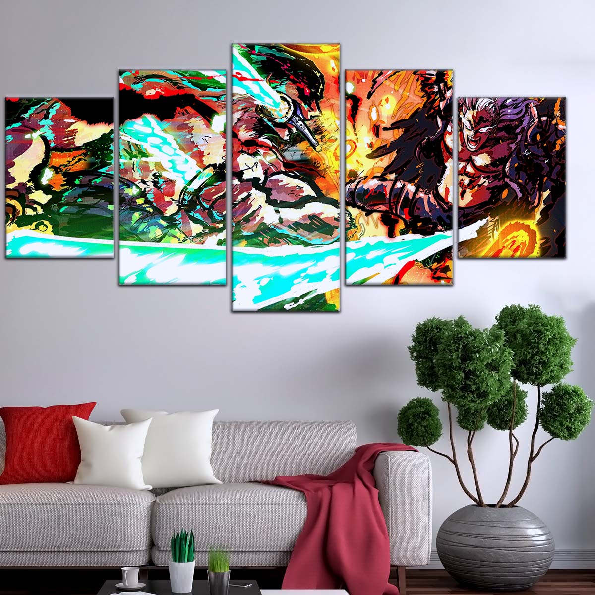 One Piece Wall Art - OP5023 - Roronoa Zoro vs King - One Piece Poster - One Piece Canvas