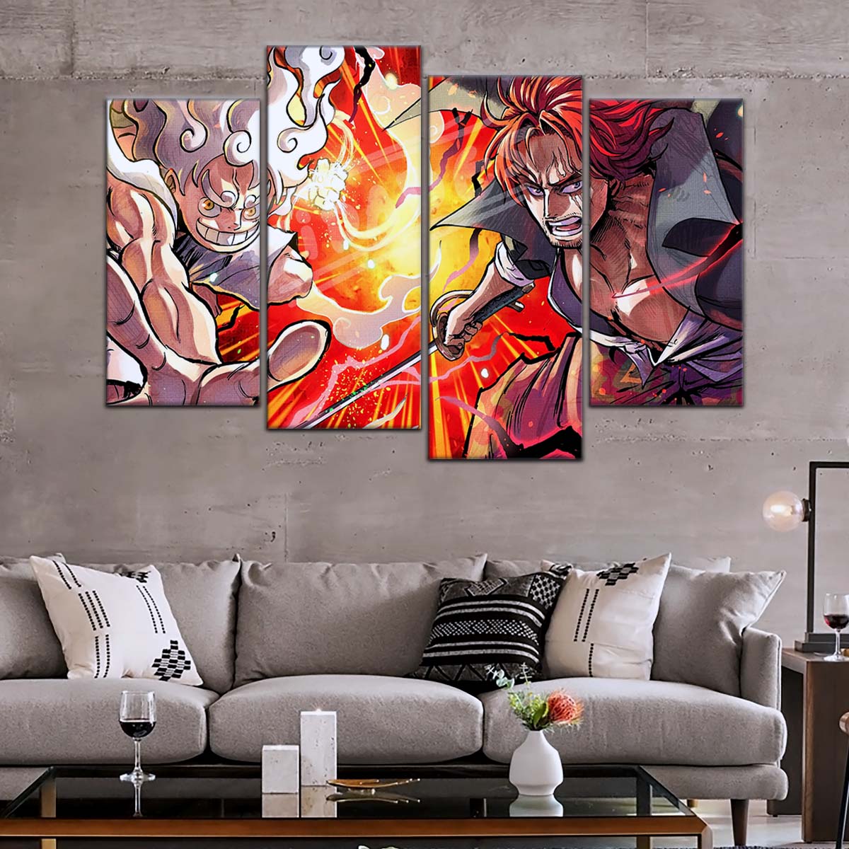 One Piece Wall Art - OP5026 - Monkey D. Luffy - Shanks - One Piece Poster - One Piece Canvas