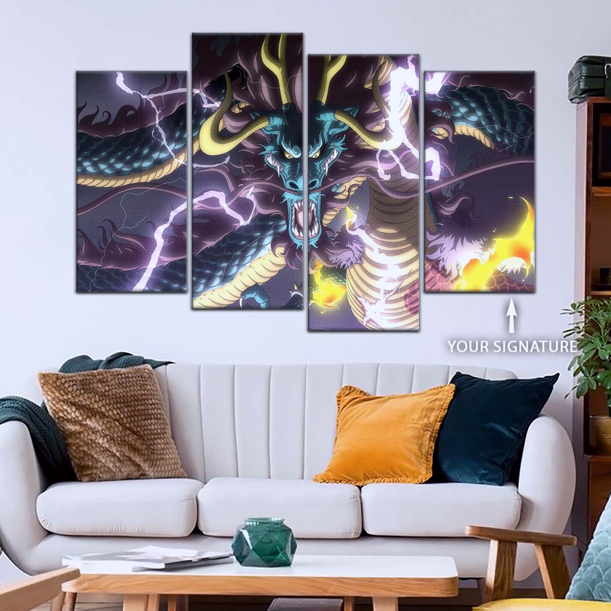 One Piece Wall Art - OP5035 - Kaido Thunderstorm - One Piece Poster - One Piece Canvas