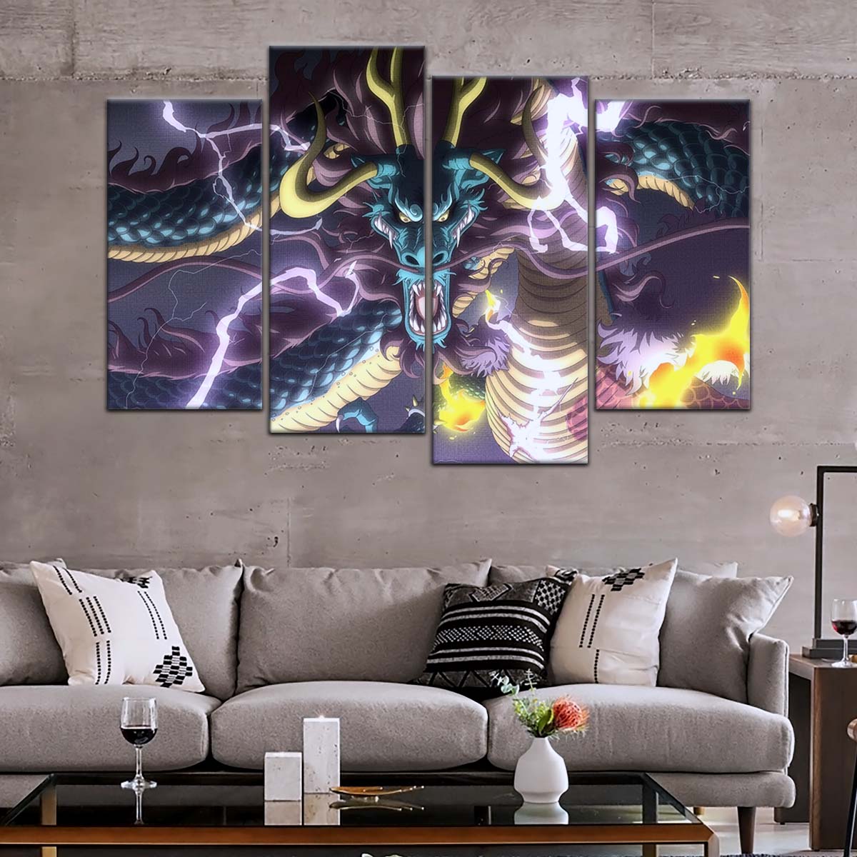 One Piece Wall Art - OP5035 - Kaido Thunderstorm - One Piece Poster - One Piece Canvas