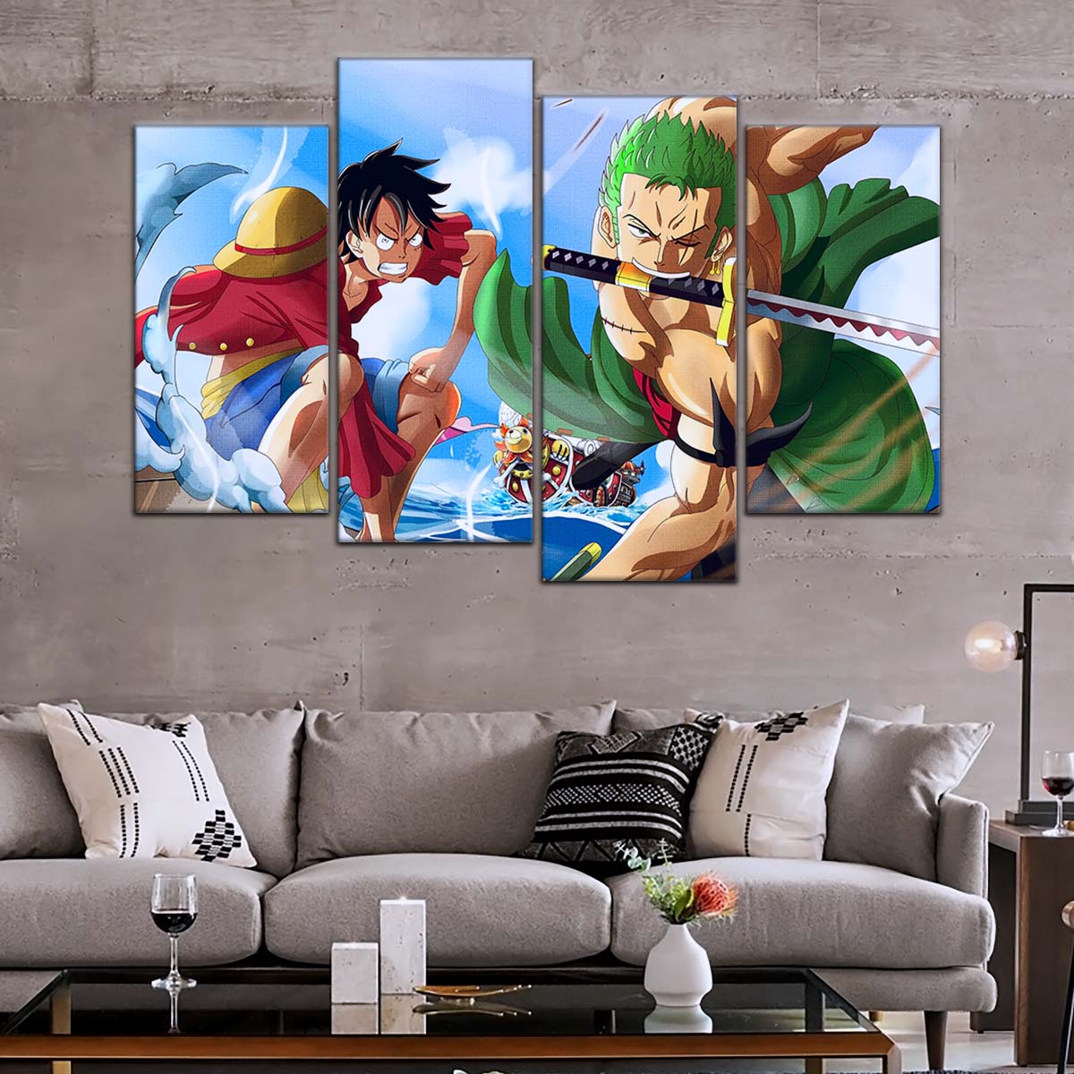 One Piece Wall Art - OP5057 - Monkey D. Luffy Roronoa Zoro - One Piece Poster - One Piece Canvas