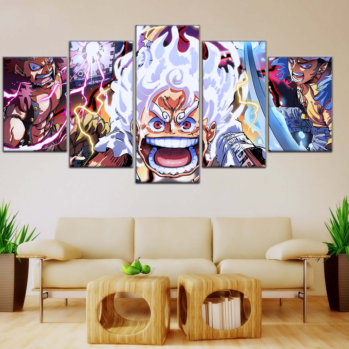 One Piece Wall Art - OP5058 -  Eustass Kid - Monkey D. Luffy Gear 5 -Trafalgar Law - One Piece Poster - One Piece Canvas