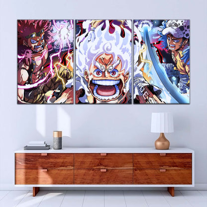 One Piece Wall Art - OP5058 -  Eustass Kid - Monkey D. Luffy Gear 5 -Trafalgar Law - One Piece Poster - One Piece Canvas