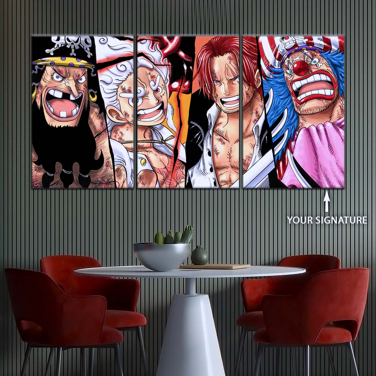 One Piece Wall Art - OP5067 - Monkey D. Luffy Gear 5 - Shanks - Buggy & Teach - One Piece Poster - One Piece Canvas