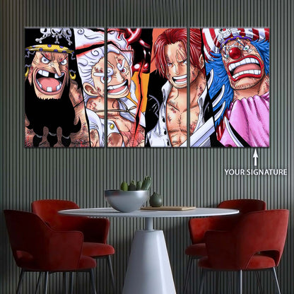 One Piece Wall Art - OP5067 - Monkey D. Luffy Gear 5 - Shanks - Buggy & Teach - One Piece Poster - One Piece Canvas