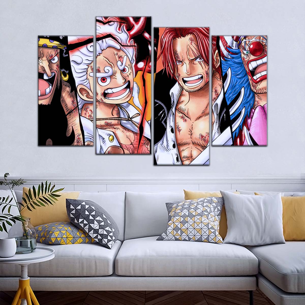 One Piece Wall Art - OP5067 - Monkey D. Luffy Gear 5 - Shanks - Buggy & Teach - One Piece Poster - One Piece Canvas