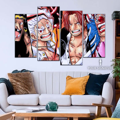 One Piece Wall Art - OP5067 - Monkey D. Luffy Gear 5 - Shanks - Buggy & Teach - One Piece Poster - One Piece Canvas