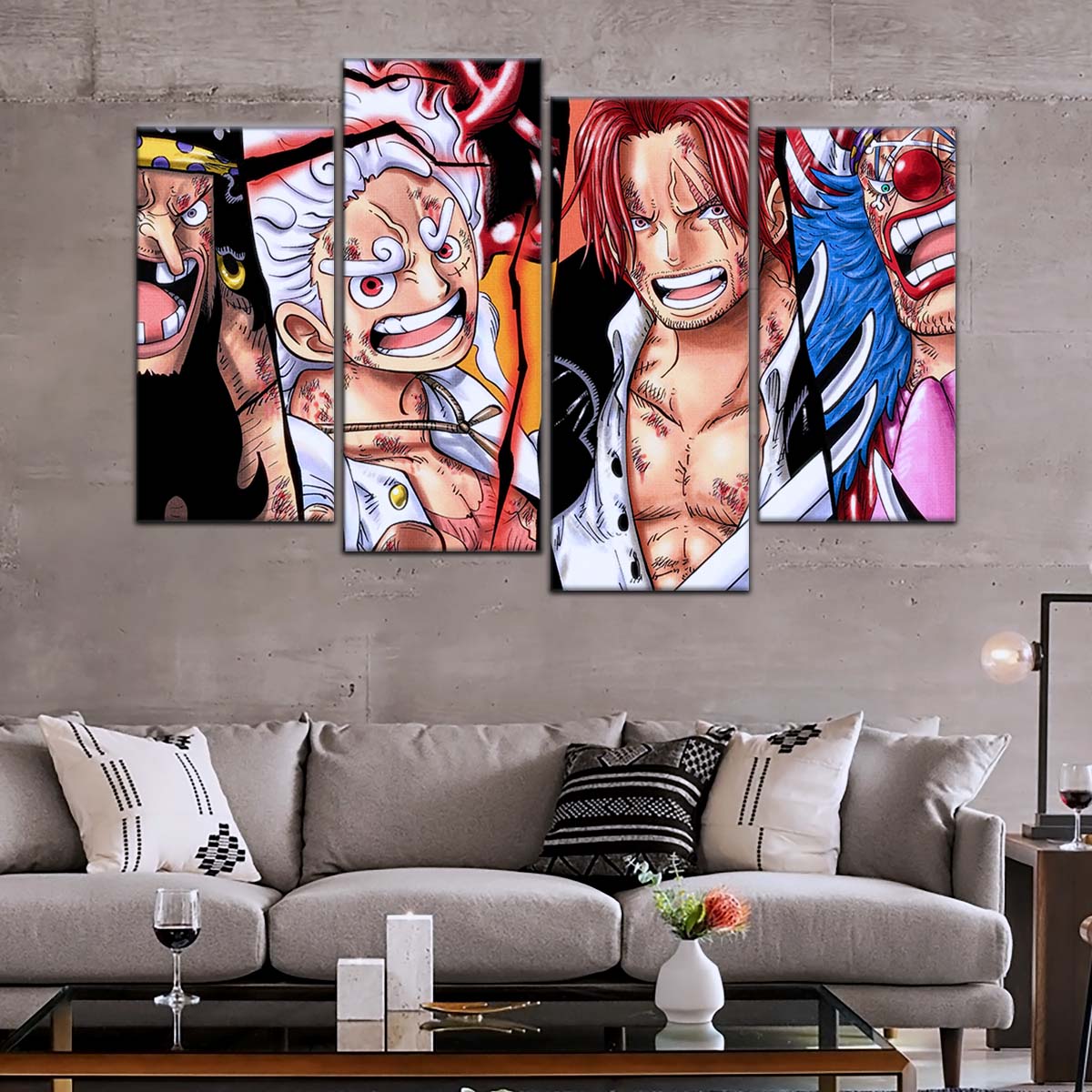 One Piece Wall Art - OP5067 - Monkey D. Luffy Gear 5 - Shanks - Buggy & Teach - One Piece Poster - One Piece Canvas