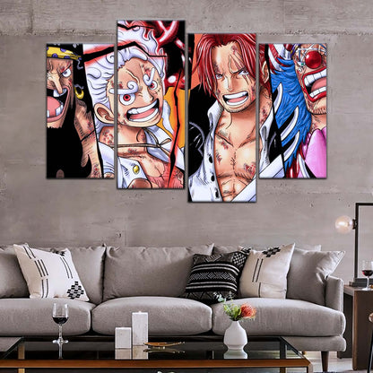 One Piece Wall Art - OP5067 - Monkey D. Luffy Gear 5 - Shanks - Buggy & Teach - One Piece Poster - One Piece Canvas