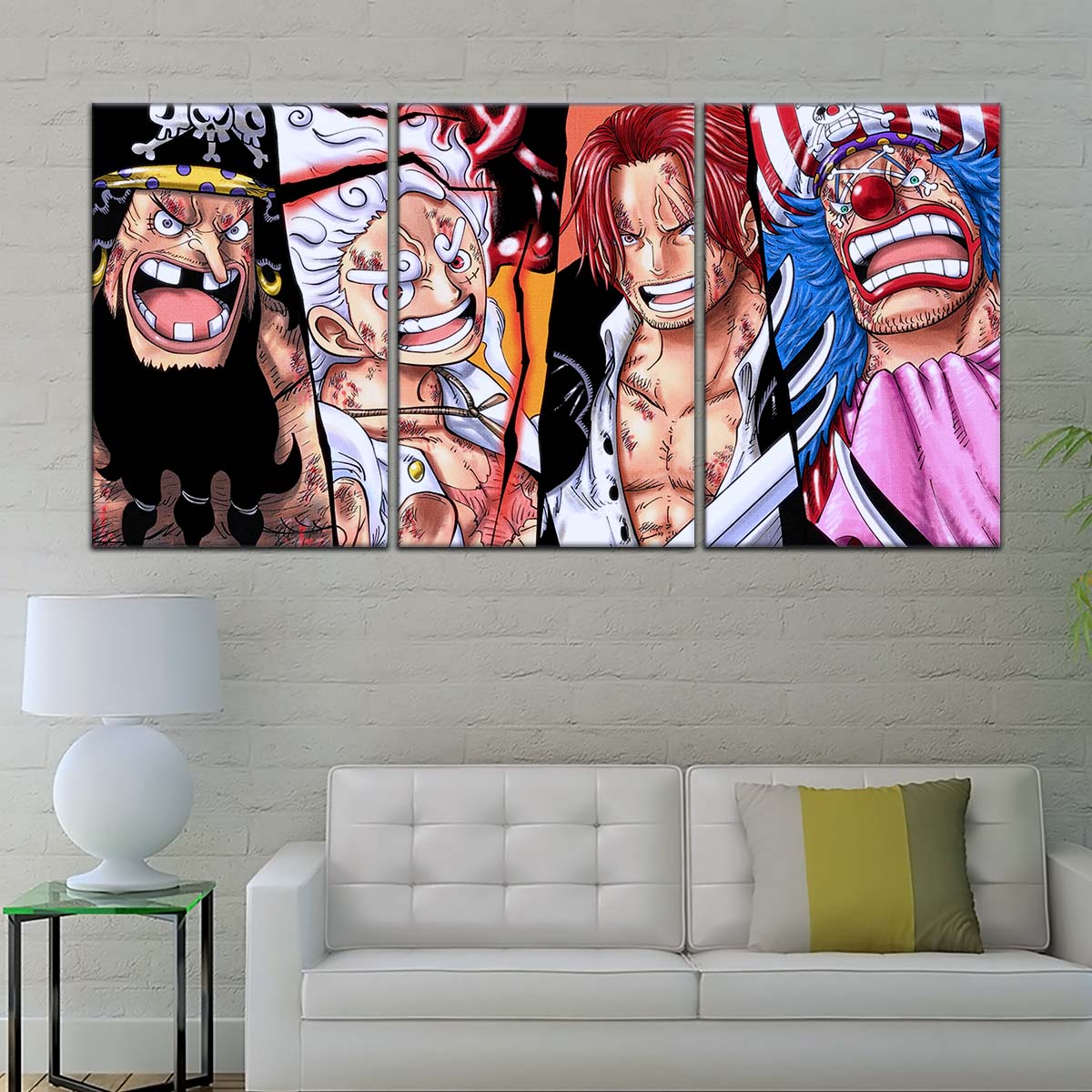 One Piece Wall Art - OP5067 - Monkey D. Luffy Gear 5 - Shanks - Buggy & Teach - One Piece Poster - One Piece Canvas