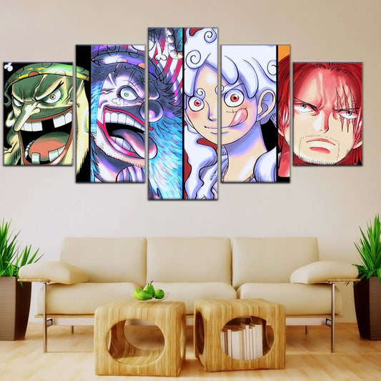 One Piece Wall Art - OP5069 - Monkey D. Luffy Gear 5 - Buggy & Teach - One Piece Poster - One Piece Canvas
