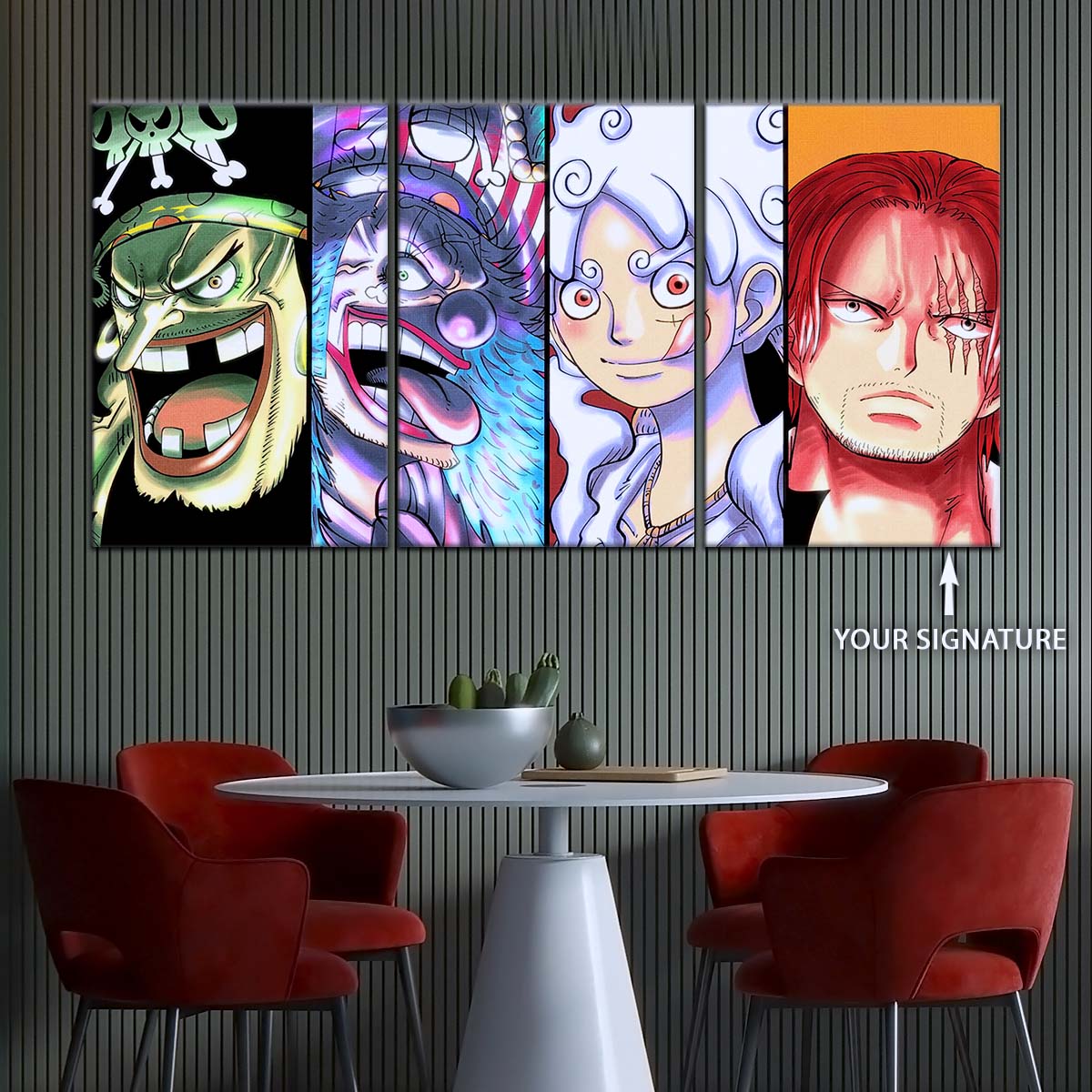 One Piece Wall Art - OP5069 - Monkey D. Luffy Gear 5 - Buggy & Teach - One Piece Poster - One Piece Canvas