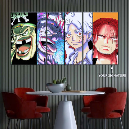 One Piece Wall Art - OP5069 - Monkey D. Luffy Gear 5 - Buggy & Teach - One Piece Poster - One Piece Canvas
