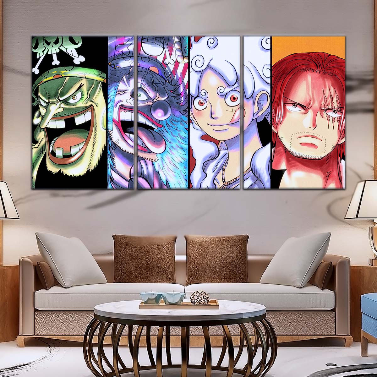 One Piece Wall Art - OP5069 - Monkey D. Luffy Gear 5 - Buggy & Teach - One Piece Poster - One Piece Canvas