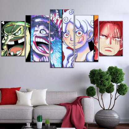 One Piece Wall Art - OP5069 - Monkey D. Luffy Gear 5 - Buggy & Teach - One Piece Poster - One Piece Canvas