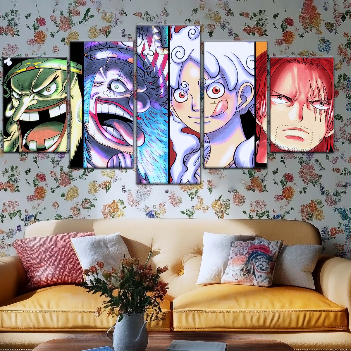 One Piece Wall Art - OP5069 - Monkey D. Luffy Gear 5 - Buggy & Teach - One Piece Poster - One Piece Canvas