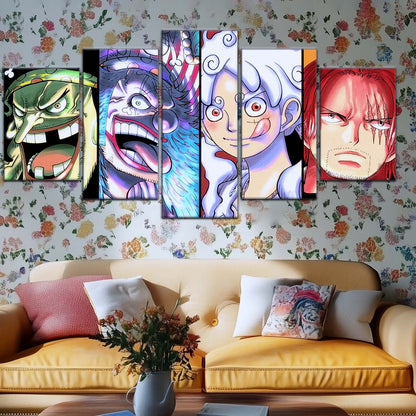 One Piece Wall Art - OP5069 - Monkey D. Luffy Gear 5 - Buggy & Teach - One Piece Poster - One Piece Canvas