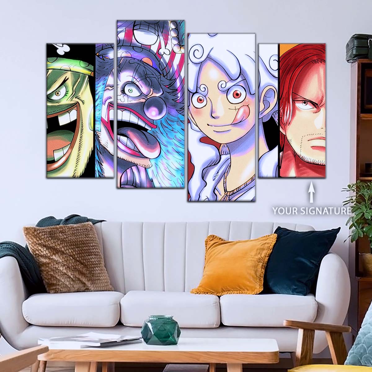 One Piece Wall Art - OP5069 - Monkey D. Luffy Gear 5 - Buggy & Teach - One Piece Poster - One Piece Canvas