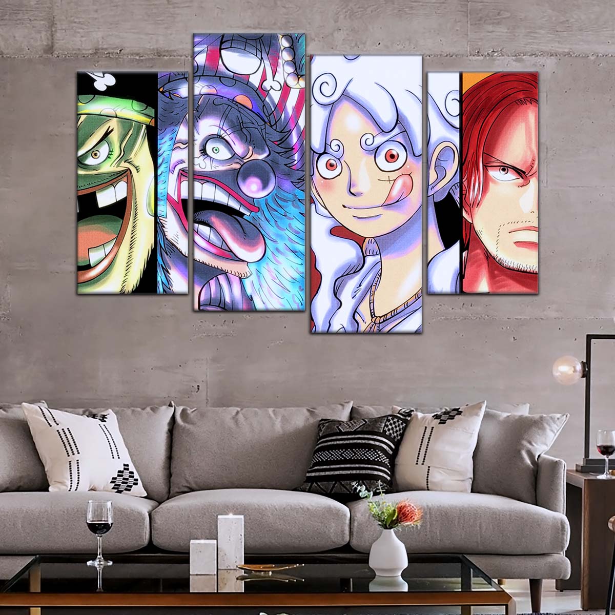 One Piece Wall Art - OP5069 - Monkey D. Luffy Gear 5 - Buggy & Teach - One Piece Poster - One Piece Canvas