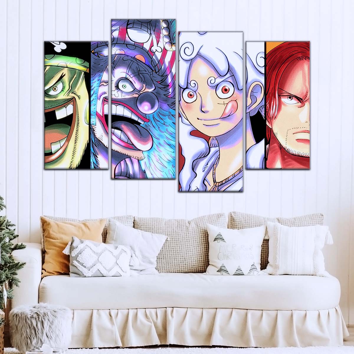 One Piece Wall Art - OP5069 - Monkey D. Luffy Gear 5 - Buggy & Teach - One Piece Poster - One Piece Canvas